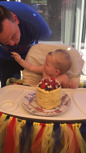 Payton 1st birthday with dad picture