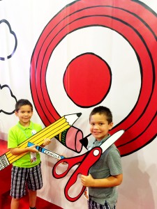 Twins and School Supplies at Target