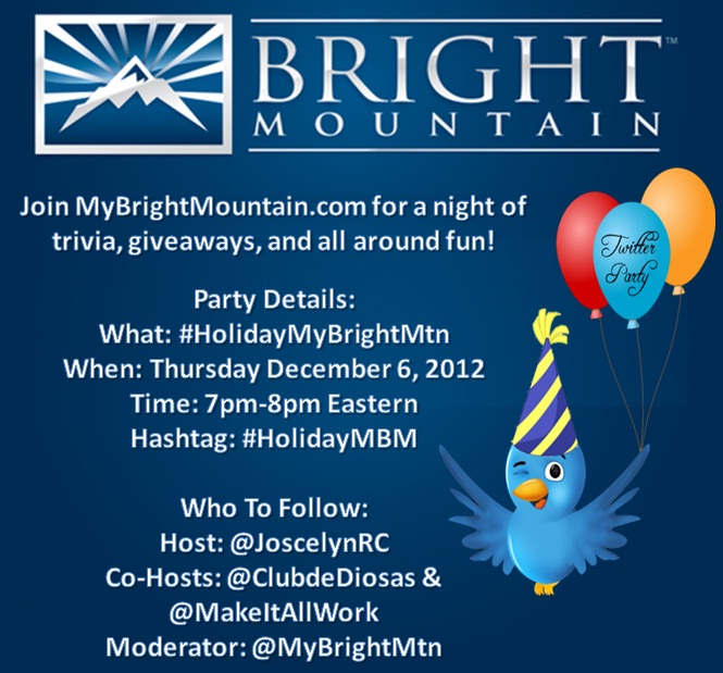 MyBrightMountain.com Twitter Party @MyBrightMTN #HolidayMBM