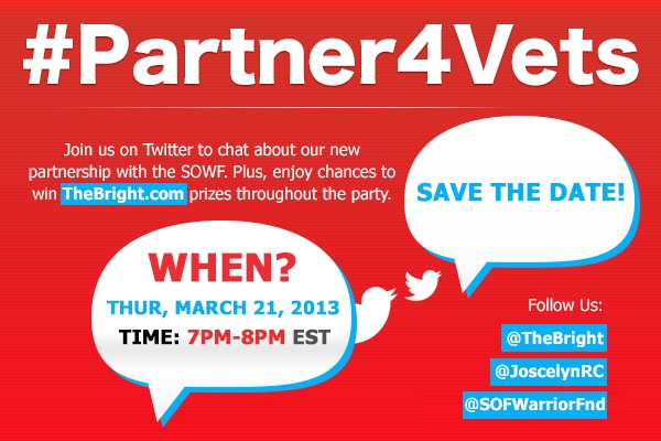 @TheBright and @SOFWarriorFnd #Partner4Vets Twitter Party