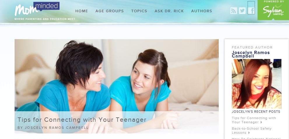 Tips for Connecting with Your Teenager on Sylvan Learning’s Mom Minded Blog #MomMinded