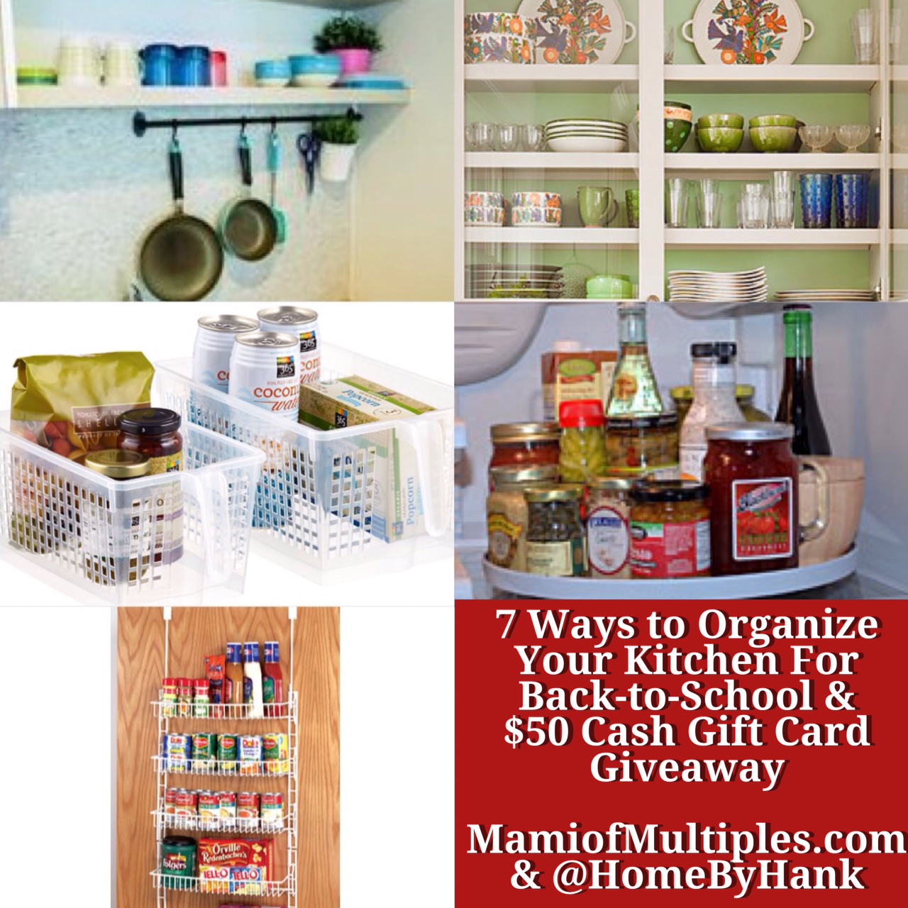 Seven Ways to Organize Your Kitchen for Back-to-School and $50 Cash Gift Card Giveaway