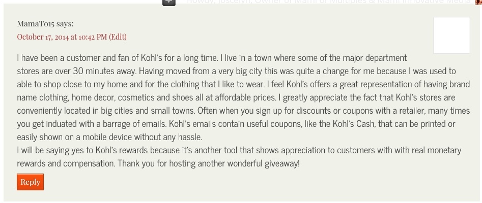 Say Yes with the Yes2You Kohl’s Rewards Program $250 Gift Card Giveaway Winner